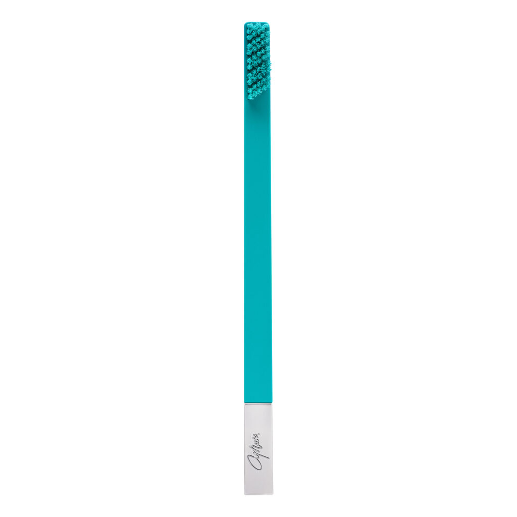 Turquoise Blue Silver designer toothbrush SLIM by Apriori