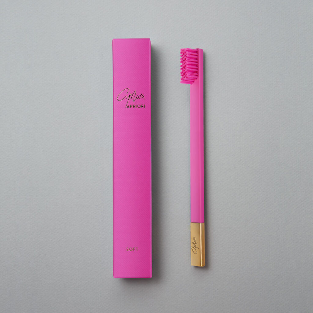Bubblegum Pink Gold designer toothbrush SLIM by Apriori